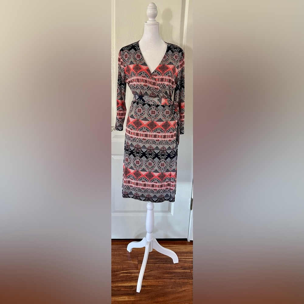 Banana Republic Factory | Multi-Colored Medallion Print Wrap Dress